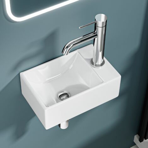 DILECI - Mini lave-mains blanc sortie droite (301911cm) (1/5)