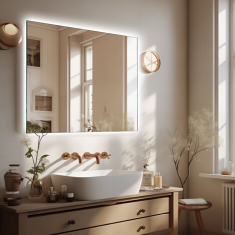 DILECI - Miroir mural infinity LED - anti-buée, 6000k 80 x 100 cm (1/5)