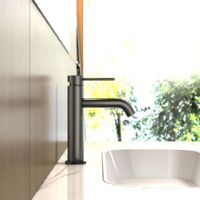 DILECI - Robinet à bec pour salle de bain couleur gris metallisé
