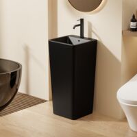 DILECI - Lavabo Totem Noir Carré H83