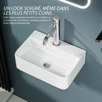 DILECI - Vasque lave-mains suspendu blanc (36x25x11)