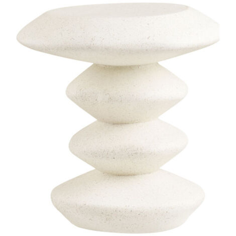 M&S – Table d'appoint en fiberclay blanc 39x43x45 cm – Design moderne pour espaces contemporains – Poids léger 5.9 kg