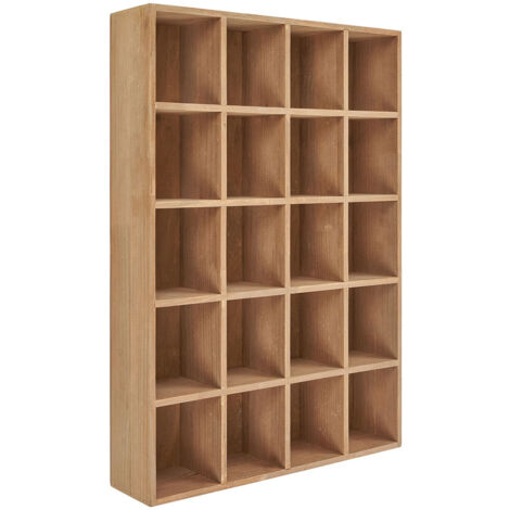 Ebuy24 – Étagère murale en pin naturel 44x10x63 cm – Charge maximale 20 kg – Fixation murale incluse – Pour espaces de rangement modernes (1/3)