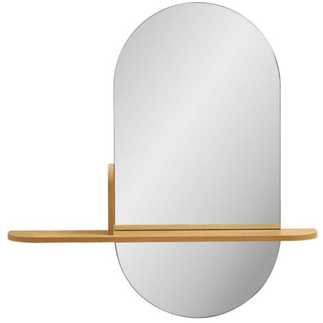 Les Tendances – Miroir Barco avec étagère – Dimensions 92x15x94,5 cm – Matériau : mélaminé effet chêne – Pour salle de bain moderne (1/5)