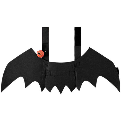 Stück 48 x 20 cm kurzes Plüsch-Haustierkostüm mit Fledermausflügeln und schwarzem Klettverschluss, ideal für Halloween und Weihnachten