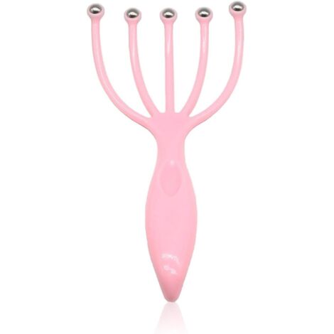 x rosafarbenes, tragbares manuelles Kopfmassagegerät (19 x 9 cm), Therapie-Entspannungsgerät mit Stahlkugeln zum Stressabbau (1/5)
