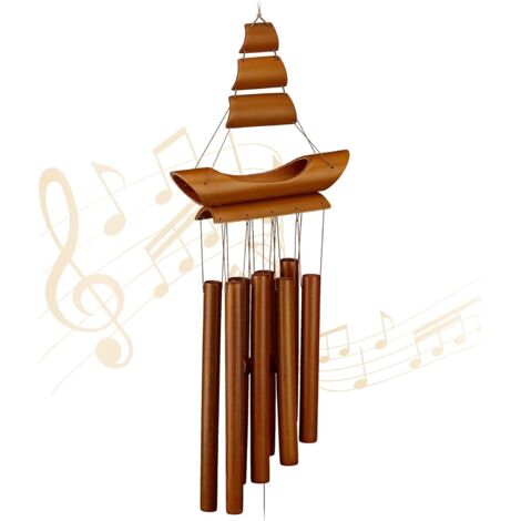 Bambus-Windspiel, Braun, 70 x 18 x 6 cm