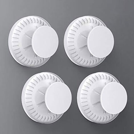 Gancho de pared con ventosa, gancho de pared de plástico con potente fuerza, reutilizable, juego de 4, ganchos para toallas con forma de corona para baño, cocina y oficina, 5 kg, color blanco (1/5)