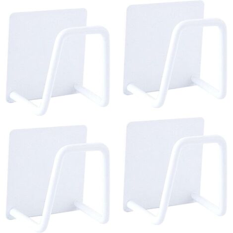 4er-Pack selbstklebende Schwammhalter für die Küche, Installation ohne Bohren, Edelstahl, rostfrei und wasserdicht, weiß (1/5)