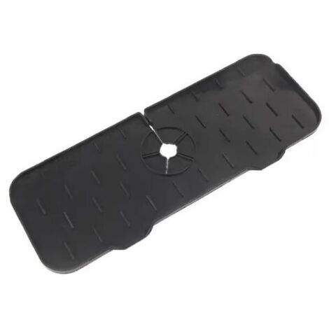 (Schwarz, 1 Stück) Silikon-Schutzmatte für Küchenarmaturen, Abtropffläche, Schwamm, faltbare Spritzschutzmatte für die Spüle, für die Arbeitsplatte im Badezimmer (1/4)