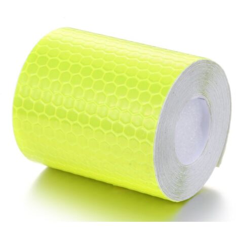 Fluoreszierendes Gelb 5cm 3M zum Aufkleben und Zuschneiden - Wetterfestes Reflektorband - Warnband, reflektierend und selbstklebend - Sicherheitsmarkierung