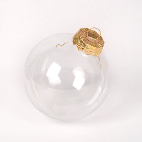 Goldfarbene transparente Weihnachtskugel zum Befüllen, 16er Set Weihnachtskugeln aus Kunststoff, DIY Christbaumkugel aus Acryl, 6 cm Kunststoffkugel für Weihnachtskugeln, Christbaumschmuck oder Hochze