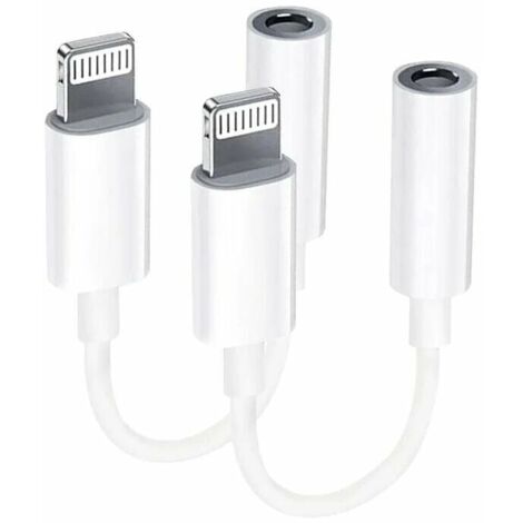【2er-Pack】 Lightning-auf-3,5-mm-Klinkenadapter, MFI-Zertifizierung, Kopfhöreradapter für iPhone, AUX-Audiokabel-Splitter, kompatibel mit iPhone 13/12/11/XS/XS Max/XR/ für alle iOS-Systeme (1/4)