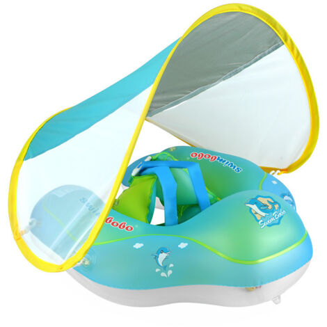 Flotador inflable para bebé (6-36 meses) con sombrilla, anillo de natación, asiento de piscina para bebés. (1/4)