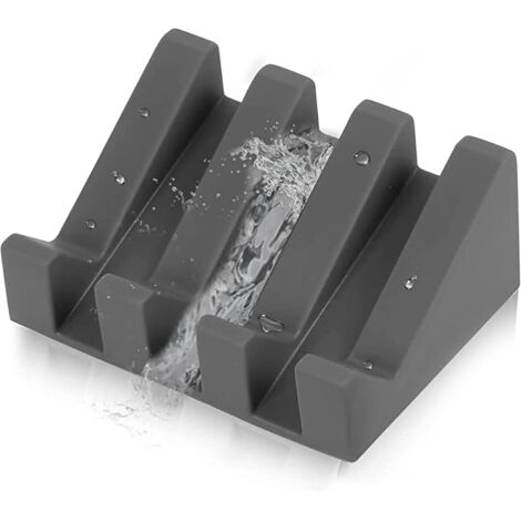 Seifenschale – Moderne Seifenschale aus Silikon – Rostfrei – Abgeschrägte Oberfläche mit Wasserablauf zur besseren Aufbewahrung von Seife – Originelle Seifenbox für Bad oder Küche