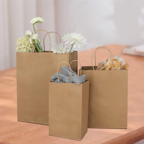 3er Set Braune Kraftpapierbeutel – Wasserdicht, Wiederverwendbar, 3 Größen (S/M/L) – Ideal Für Brot, Obst, Gemüse, Snacks – Für Kühlschrank & Camping