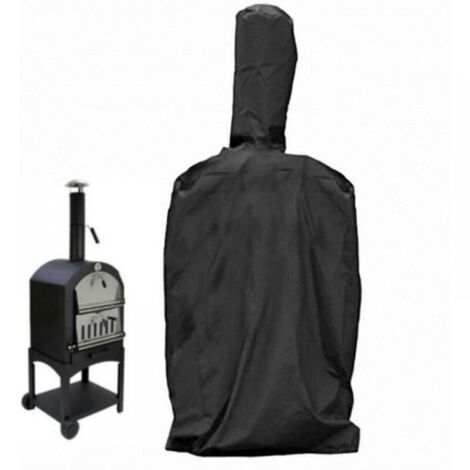 Abdeckung für Pizzaofen im Freien, Schutzhülle für Grill, wasserdicht, wetterfest, 210D Oxford-Gewebe, schwarz, 165 x 65 x 45 cm