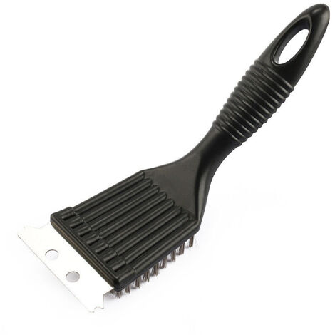 Grillbürste, Grillreiniger, Schaber, Grillreinigungsbürste, Schaber, Edelstahlborsten – Schwarz (1/5)