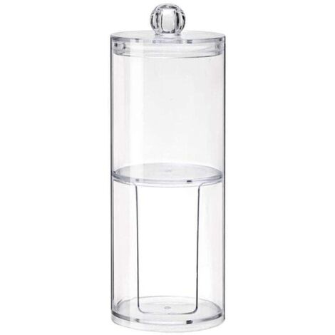 Runde, transparente Aufbewahrungsbox aus Acryl-Baumwolle für Make-up und Kosmetik (1/5)