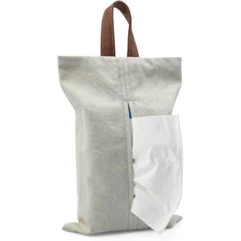 Baumwoll-Taschentuchbox, Hänge-Taschentuchbox, Aufbewahrungsbox für Papier und Rollen, Taschentuchhalter für Küche, Schlafzimmer, Badezimmer, Auto (1/5)
