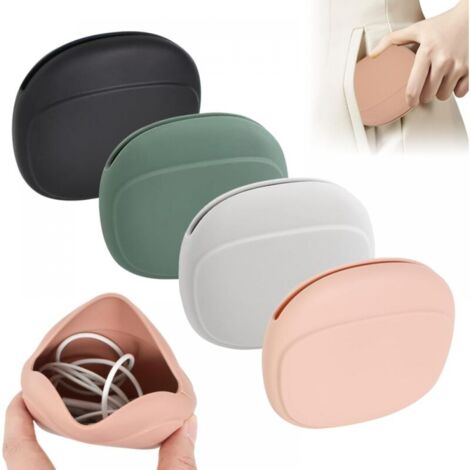 4-teiliges Set: Mini-Tasche, Silikon-Kopfhörerhülle, kleine Aufbewahrungsbox, Kopfhörer-Schutzhülle, Mini-Schlüsselbox (1/5)