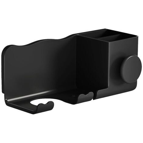 Wandmontierter Haartrocknerhalter, selbstklebender Haartrocknerhalter, Kunststoffhalter für Badezimmer und Waschtisch (schwarz, 9,35 Zoll) (1/5)