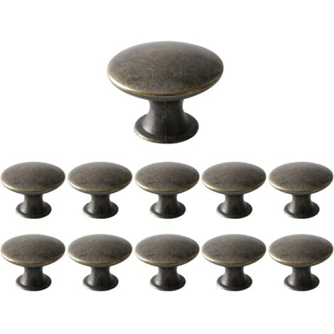 Set mit 12 antiken Möbelknöpfen, runden Schubladengriffen, Türknöpfen aus Metall für Schränke und Küche, 30 x 21 mm, Bronze