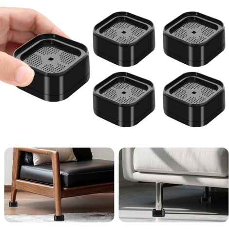 Set mit 4 Möbelfüßen, verstellbaren Bettfüßen, stabilen stapelbaren Schreibtischfüßen (3,5 cm), Tischbeinfüßen, quadratischen Bettfüßen, für Bett, Schreibtisch, Sofa, Tisch, Stuhl und Studentenwohnhei (1/5)