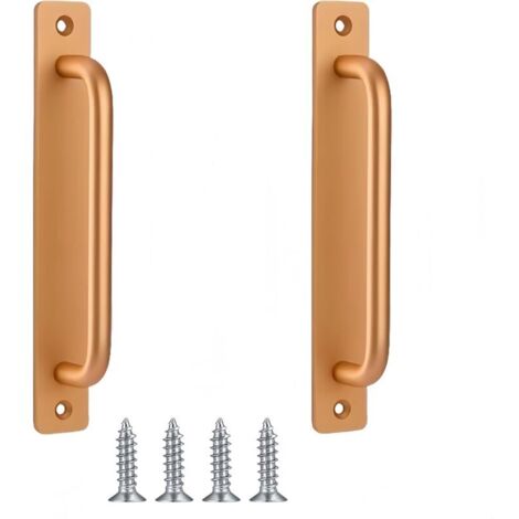 Schiebetürgriff im Scheunentor-Stil, Scheunentorgriff, Holztür, Gartentür, Schrank (gold, 148 mm)