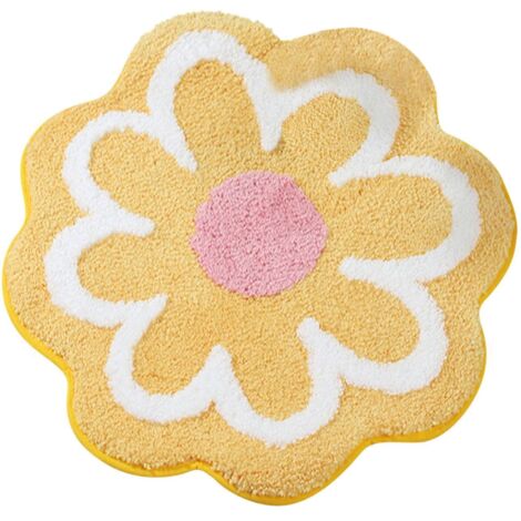 Badematte mit Blumenmuster 40 x 40 cm – Weiche, rutschfeste und saugfähige, waschbare Mikrofaser für Badezimmer, Küche, Toilette, Kinderzimmer und Haustiere.