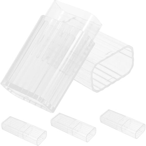 Transparente Aufbewahrungsbox für 4 Wattestäbchen, kompakter, tragbarer Organizer für Wattestäbchen, Zahnstocher und kleine Utensilien für Bad und Büro (1/5)