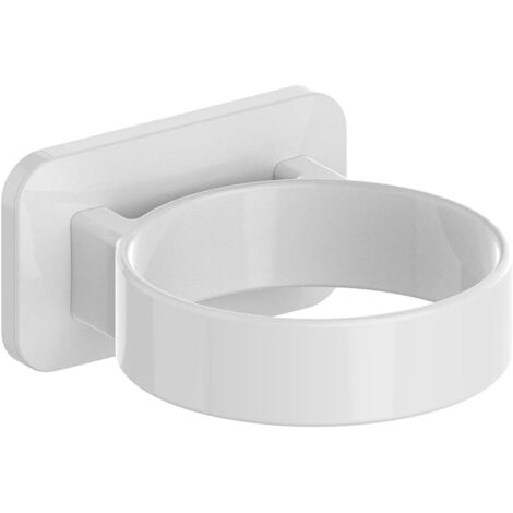 Wandhalterung für Haartrockner im Badezimmer – selbstklebend, kompatibel mit den meisten Haartrocknern (Weiß, L 9,4 cm × B 5,3 cm × H 10,9 cm) (1/5)