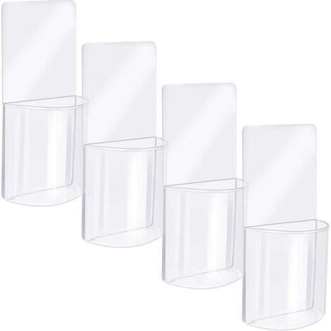 4-teiliger Wandorganizer, transparente Aufbewahrungsbox für Fernbedienungen und Medien (1/4)