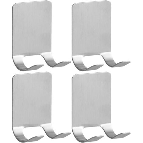 Rasierklingen-Duschablagehaken, 4 Stück, Edelstahl-Klebehaken, Handtuchhalter für Bad und Küche, kein Bohren erforderlich, Silber (1/5)