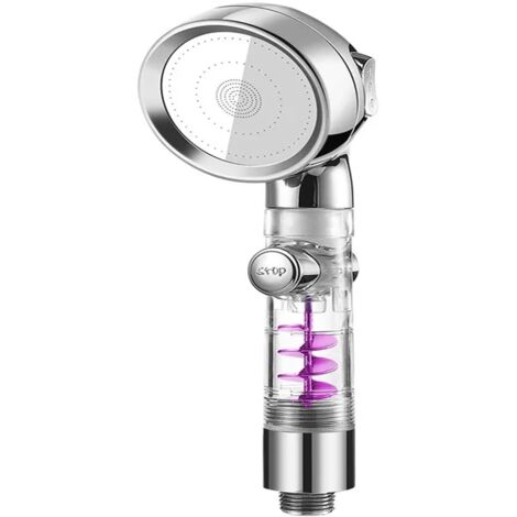 Duschkopf mit 3 Druckstufen, goldener Wasserstrahl, mit Abschaltknopf, umweltfreundlicher Filter, Badezimmer (1/5)