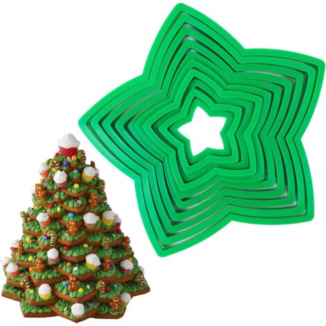 Ausstechformen-Set für Weihnachtsbäume, sternförmige Ausstechformen, Weihnachtsdekoration, Fondant-Donuts, Ausstechformen-Set für Weihnachtsbäume