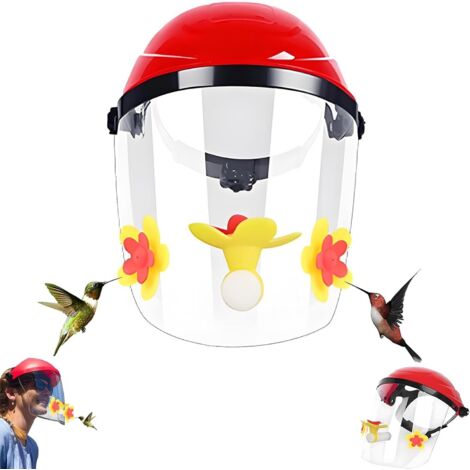 Kolibri-Futterhelm Freihändige Fütterung für ausgewachsene Kolibris 3 Futteröffnungen Verstellbares Kopfband (Gelb) (1/5)