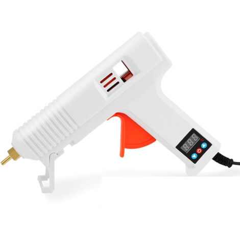 Digitale Heißklebepistole mit einstellbarer Temperatur für Bastelarbeiten, Heimwerkerprojekte und Reparaturen im Haus.