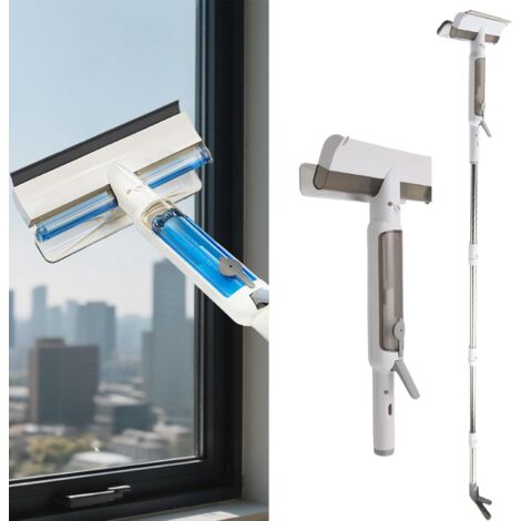 3-in-1-Fensterreiniger mit Teleskopstiel und 3 Reinigungstüchern mit Sprühfunktion für Fenster, Glas und Fliesen (1/5)