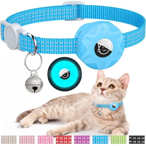 GPS-Katzenhalsband (abnehmbar, mit Glocke) (blau) Knopfzellenbatterie