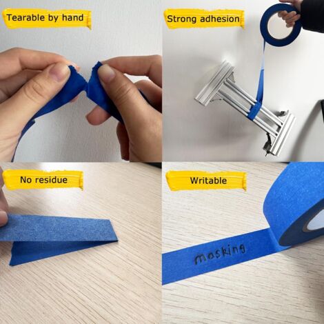 Masking Master Klebebandabroller – 25 Mm, Mit 2 Rollen Blauem Malerband, Für Zierleisten, Fenster, Türrahmen