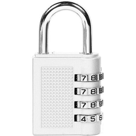 Großes 4-stelliges Zahlenschloss aus Zinklegierung für Gepäck, Koffer, Fitnessstudio, mechanisches Zahlenschloss, Vorhängeschloss, Schrankschloss, 1 Stück (silber) (1/4)