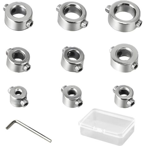 9-teiliges Set: Tiefenanschlag, Bohrer-Tiefenanschlagringe, Tiefenanschlaghülsen, Klemmringe (1/5)