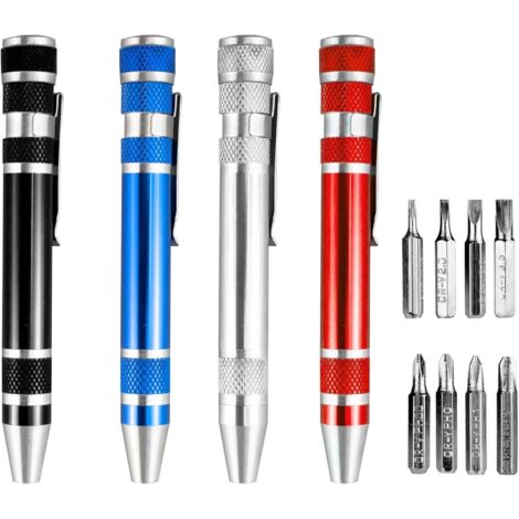 Set mit 4 Mini-8-in-1-Multifunktionsschraubendrehern, praktisches Werkzeug, magnetischer tragbarer Schraubendreher (1/5)