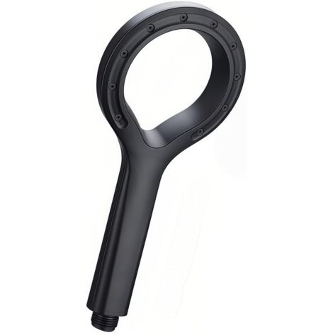 Hochdruck-Wasserspar-Handbrause mit Polymer-Sprühdüse, Einzelduschkopf mit Sternring (schwarz) (1/5)