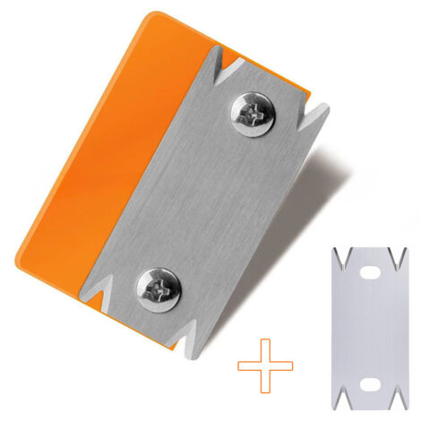 Winkelhobel für die Holzbearbeitung (orange) + ein Ersatzmesser, Kantenanleimmaschine, Fasen- und Abrundungsschaber (1/5)