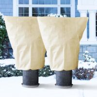 Beige Winter-Pflanzenabdeckung 2-teilig (120180cm): mit Reißverschluss, pflanzenfreundlich, UV-beständig, wiederverwendbar
