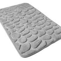 rutschfeste Memory Foam Badematte saugfähige Matte maschinenwaschbar Badezimmermatte Duschmatte Badezimmer 40 x 60 cm grau