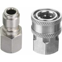 2-teiliges Hochdruckreiniger-Adapterset, 3/8 Zoll Schnellanschluss-Kit, Innengewinde, Edelstahl, 5000 PSI
