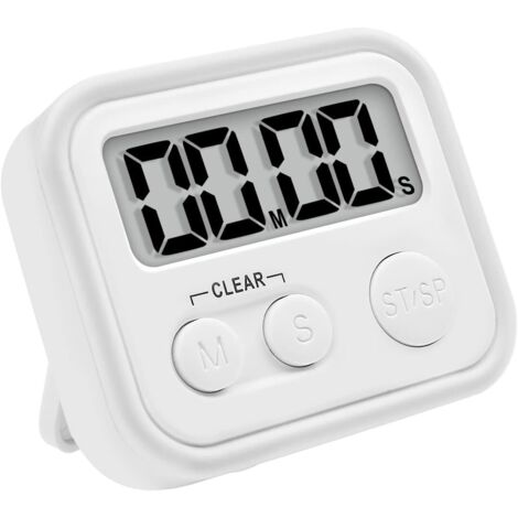 Timer Da Cucina Multifunzione In Legno Con Sveglia E Cronometro | Display Chiaro | Materiale ABS + Legno | Batteria AAA (Esclusa) | Per Cucina, Studio E Ufficio